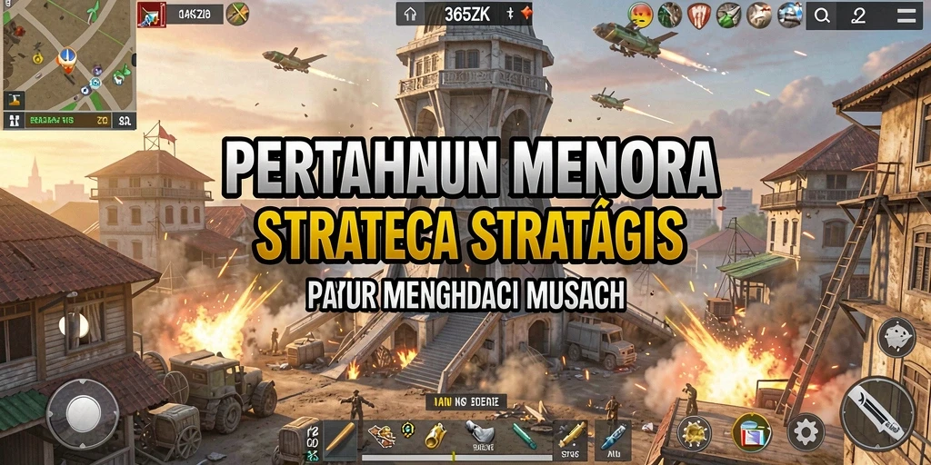 Tampilan gameplay 365ZK yang menegangkan dengan pertarungan melawan gelombang musuh.