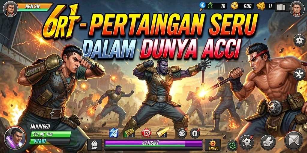 Tampilan aksi mendebarkan dalam gameplay 6RT.