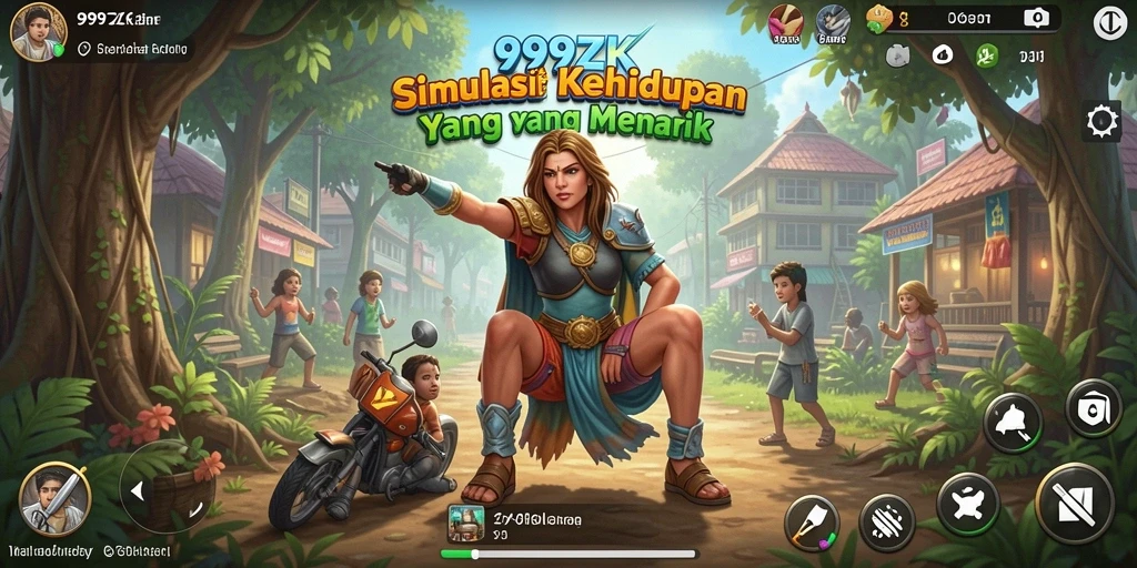 Tampilan gameplay 999ZK yang menampilkan interaksi karakter yang dinamis.