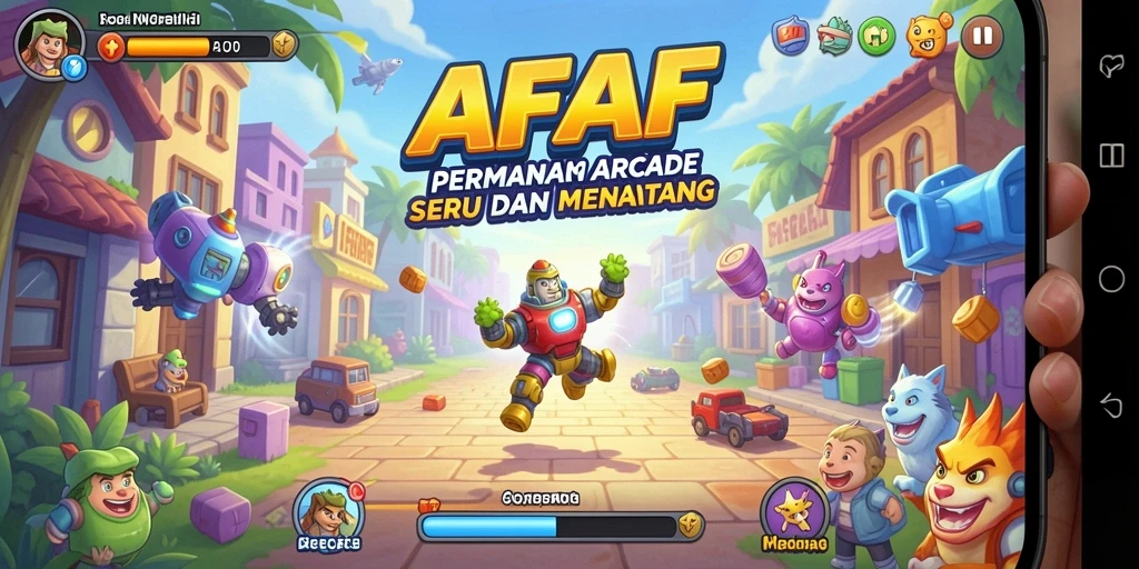 Screenshot AFAF menampilkan gameplay seru dalam suasana Arcade.