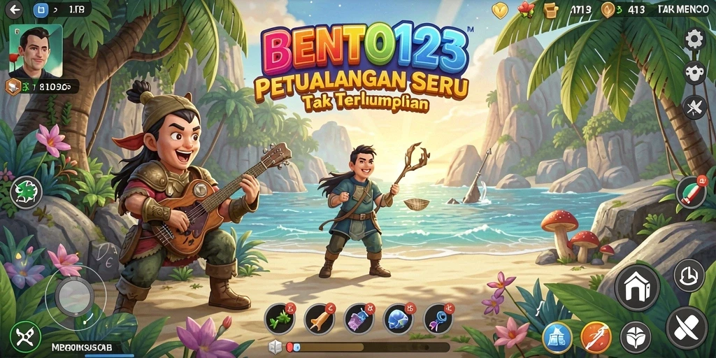 Tampilan gameplay menarik dalam BENTO123 saat menghadapi monster.