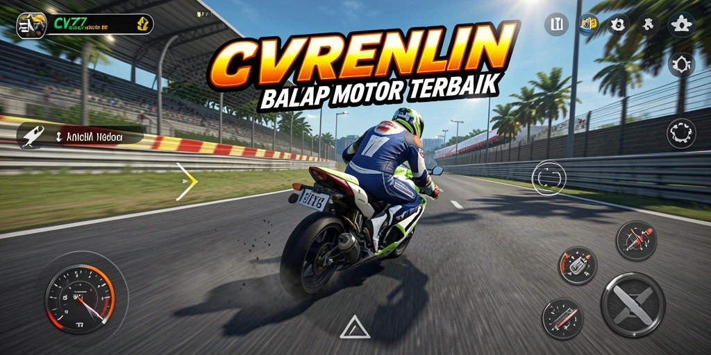 Tampilkan gameplay mendebarkan di lintasan balap motor.