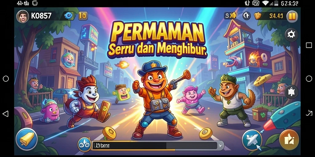 Tampilan gameplay KO857 yang menegangkan dan penuh warna.