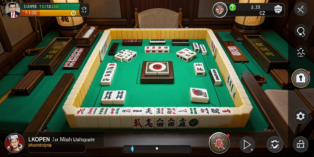 Screenshot utama LKOPEN menampilkan gameplay Mahjong yang seru.