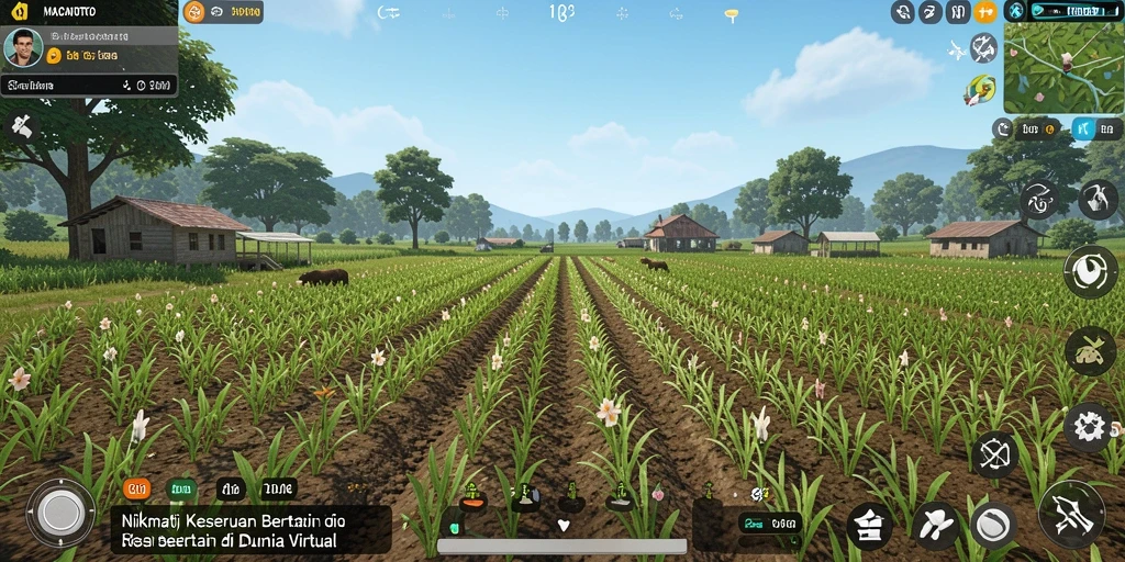 Tampilan gameplay MACANTOTO yang menampilkan keasyikan bertani.