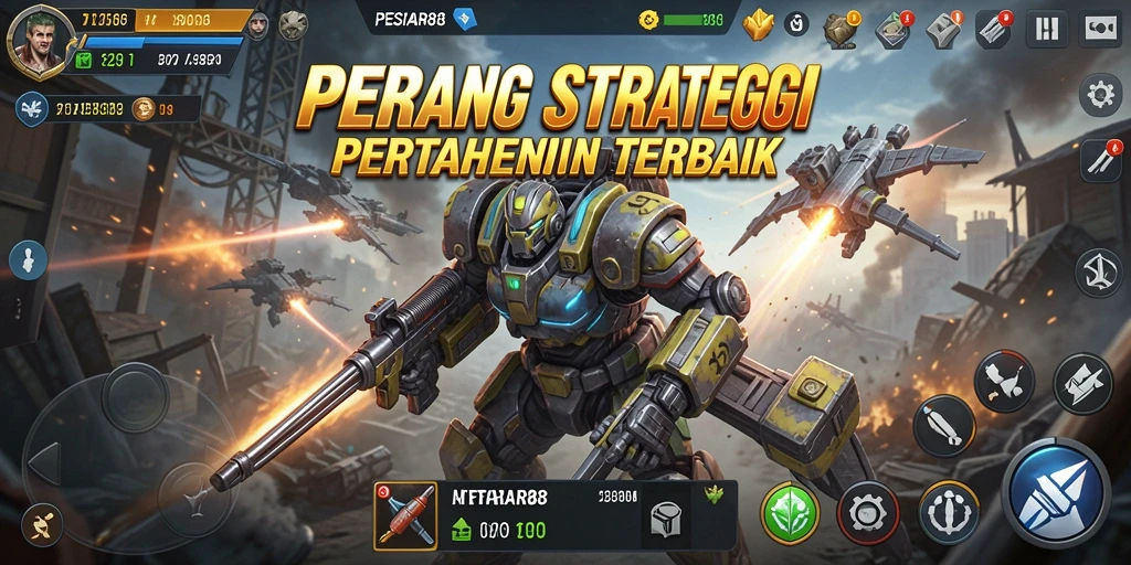 Tampilan gameplay PESIAR88 yang intens dan menegangkan dalam Tower Defense.