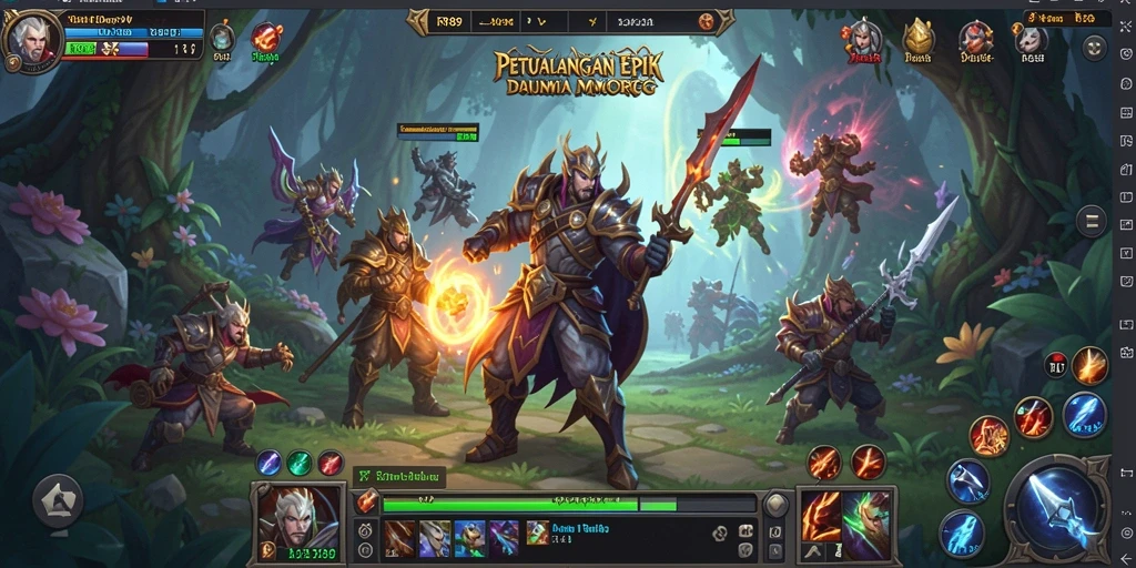 Menampilkan aksi seru dalam petualangan MMORPG RR89.