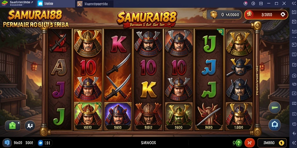 Tampilan gameplay SAMURAI88 yang mendebarkan dengan tema Slot Samurai.