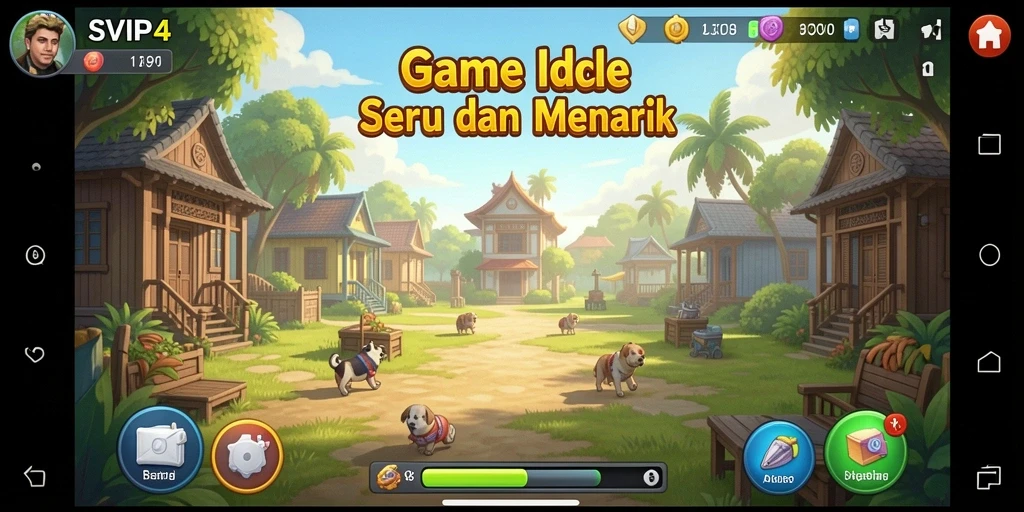 Tangkapan layar permainan SVIP4 yang menunjukkan elemen gameplay Idle.