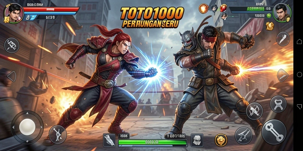 Tampilan gameplay seru dari TOTO1000 dengan pertarungan intens.